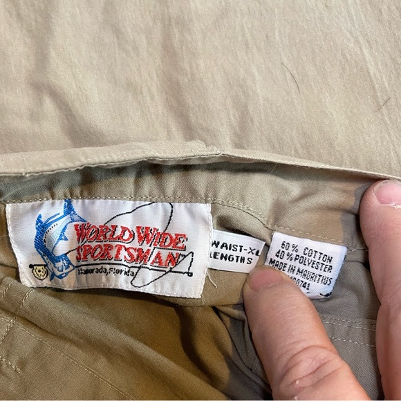 Mens World Wide Sportsman Ultimate Angler Convertible Pants Khaki Tan XL - Picture 7 of 7